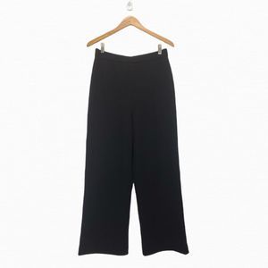 St. John Basic Black High Rise Stretch Straight Leg Santana Knit Pants